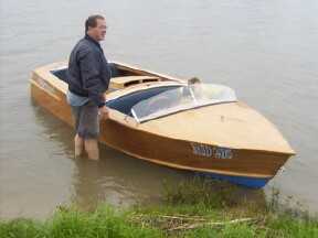 Two boat builders and their handiwork. Peter Adcock (left) and Keith 